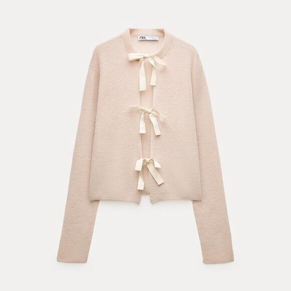 ZARA BOWS KNIT CARDIGAN - Picture 6 of 7